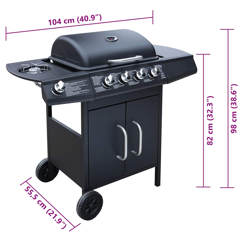 Gasgrill 4+1 Brenner Schwarz – Ansicht 8