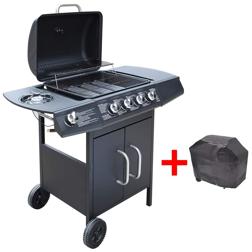 LEX Barbecue à gaz  4 + 1 zone de cuisson Noir  - Qqmora - OVN33818