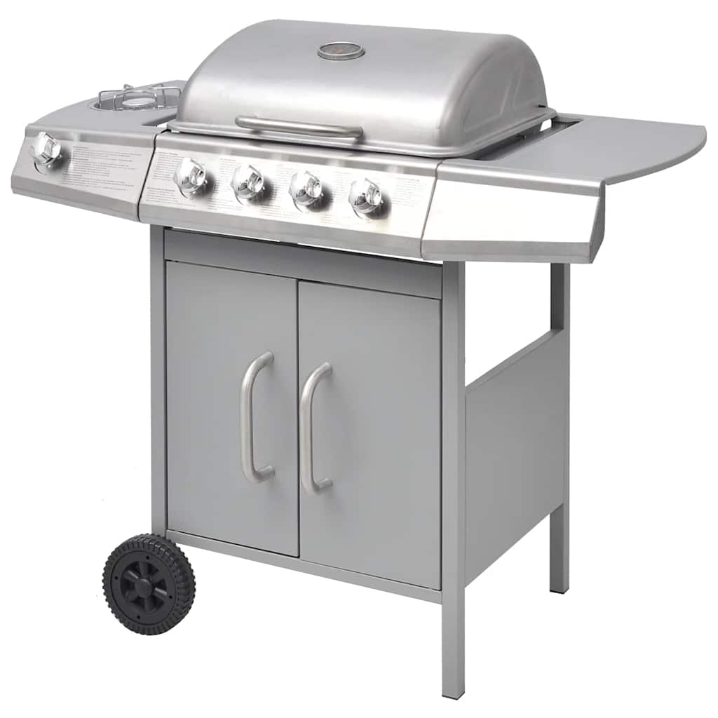 Thumbnail - vidaXL Gasgrill 4+1 Flammen Silbern