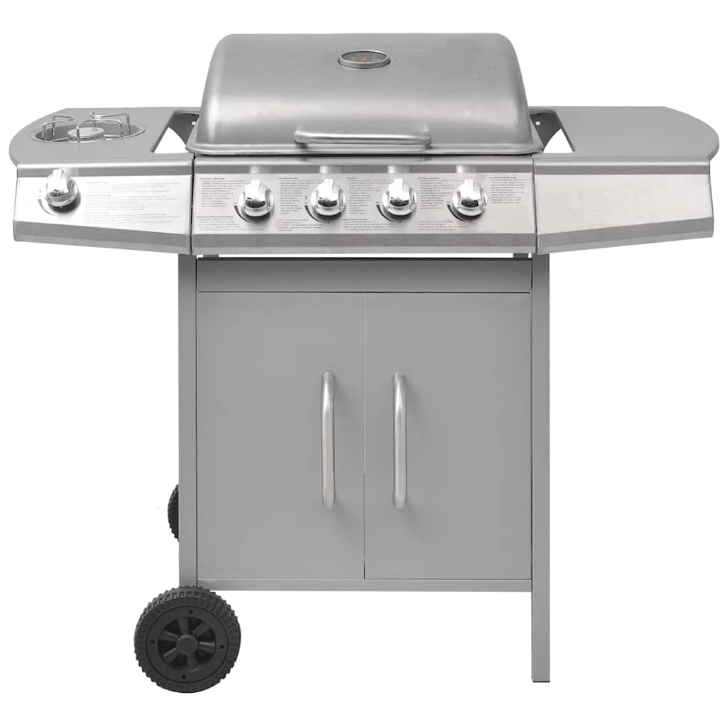 Thumbnail - vidaXL Gasgrill 4+1 Flammen Silbern