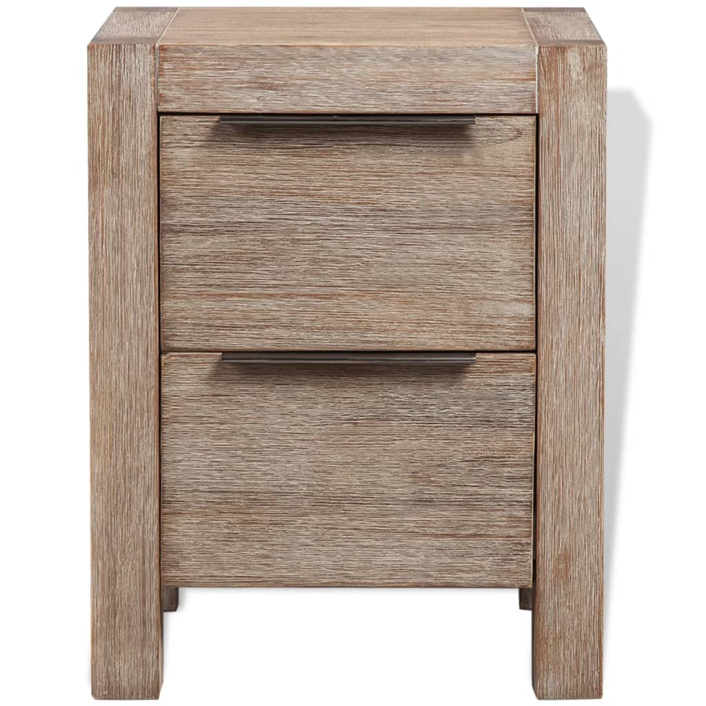 

vidaXL Nachtkastje massief geborsteld acaciahout 42 x 45 x 58 cm