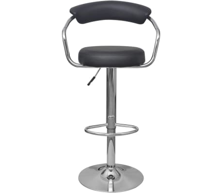 vidaXL Krzesła barowe, 2 szt., czarne, sztuczna skóra