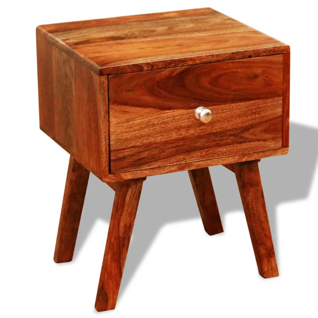 vidaXL Nightstand 2 pcs with 1 Drawer 55 cm Solid Sheesham Wood