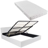 vidaXL Lit de rangement avec matelas 180 x 200 cm Cuir synthétique