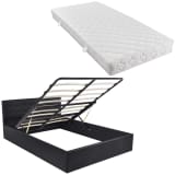 vidaXL Lit de rangement avec matelas 140 x 200 cm Cuir synthétique