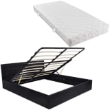 vidaXL Lit de rangement avec matelas 180 x 200 cm Cuir synthétique