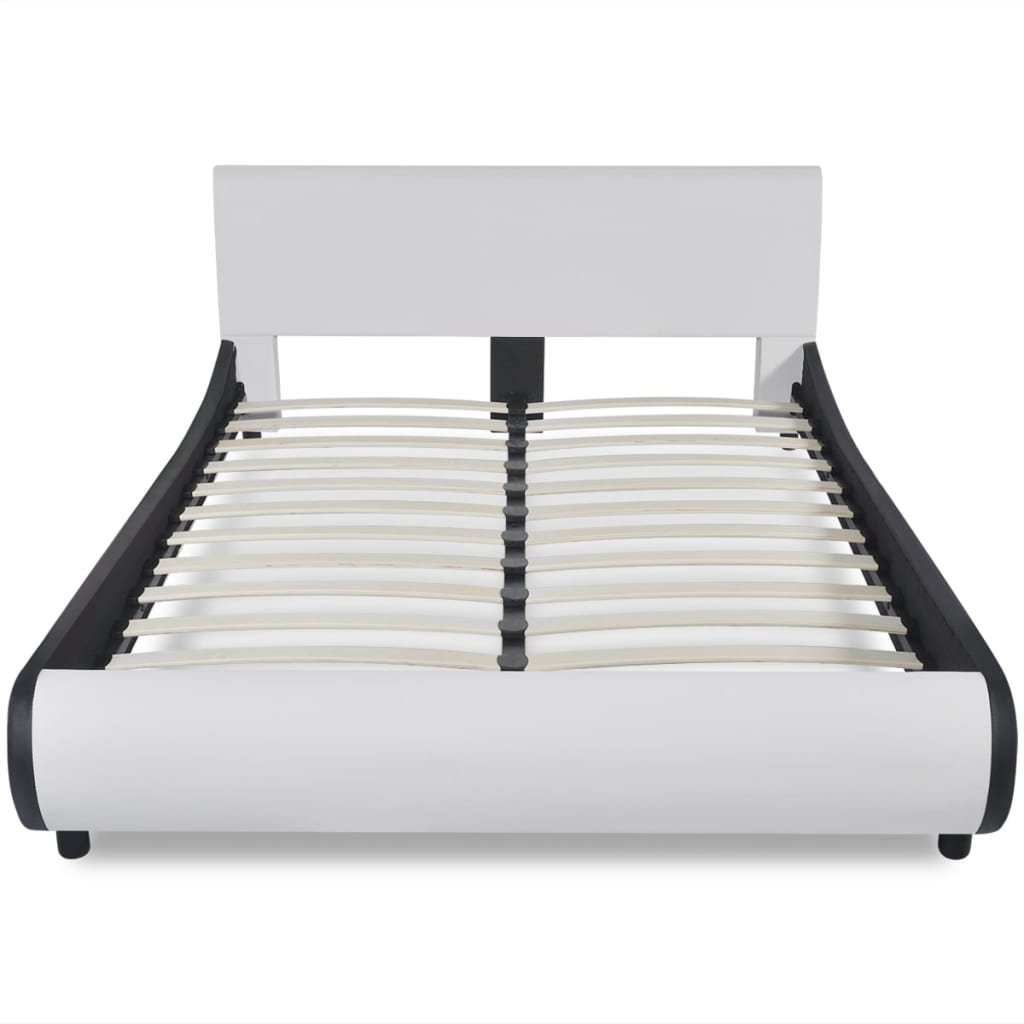 VidaXL - vidaXL Bed met traagschuim matras 140x200 cm kunstleer wit