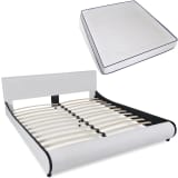 vidaXL Bed met traagschuim matras 180x200 cm kunstleer wit