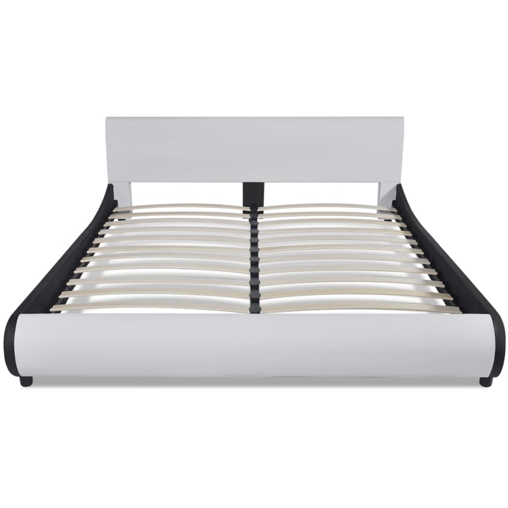 VidaXL - vidaXL Bed met traagschuim matras 180x200 cm kunstleer wit