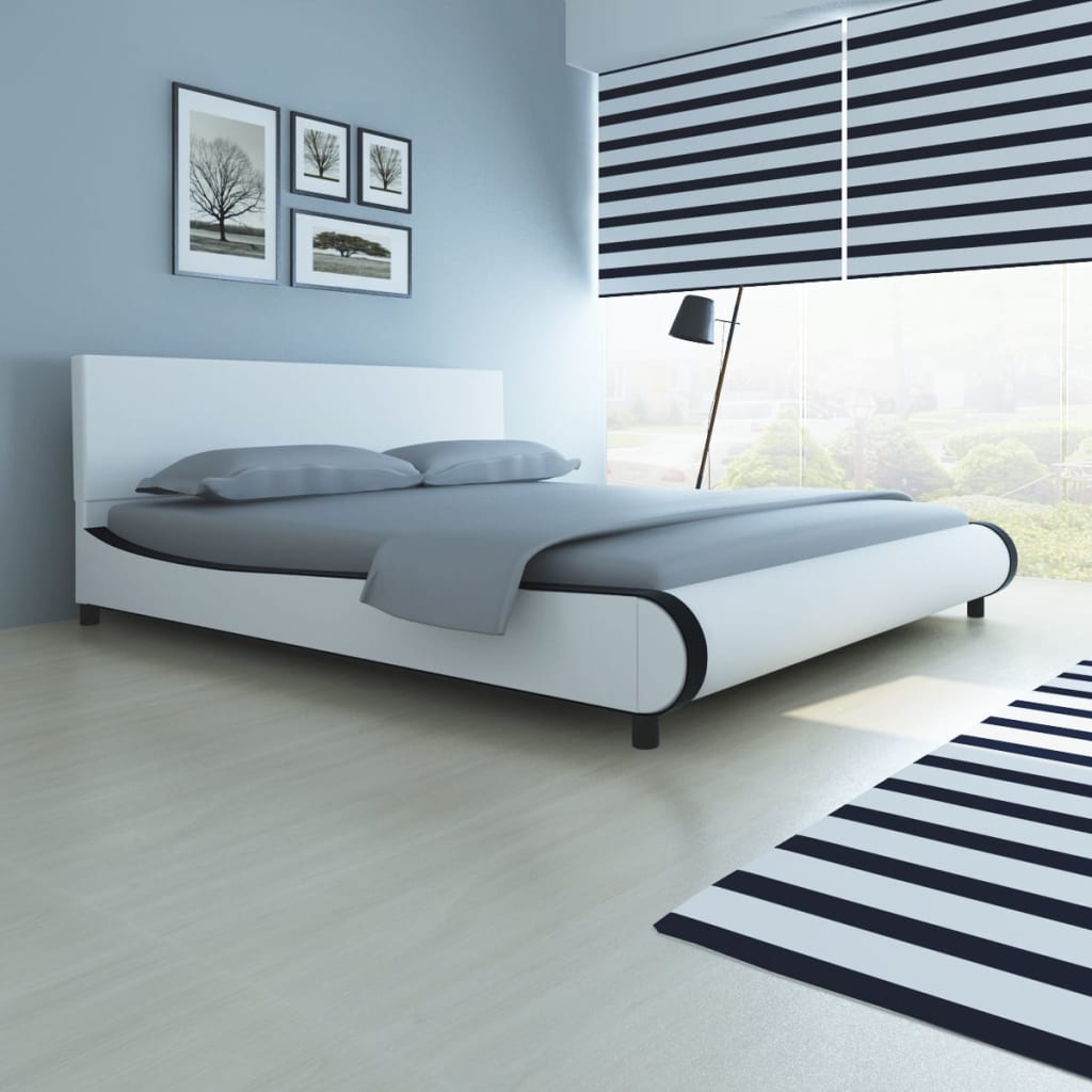 vidaXL Κρεβάτι Λευκό 180 x 200 εκ. από Δερματίνη + Στρώμα Αφρού Μνήμης