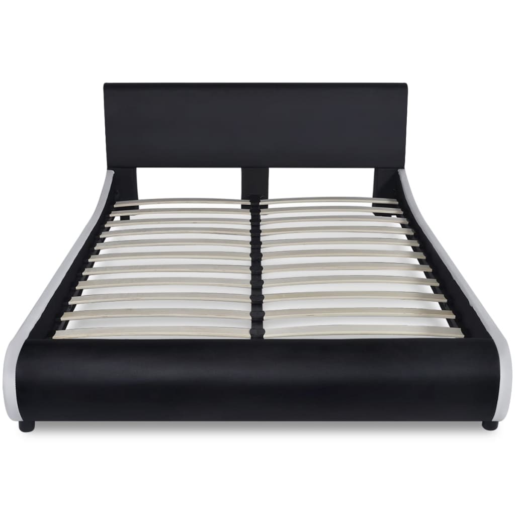 VidaXL - vidaXL Bed met traagschuim matras 140x200 cm kunstleer zwart
