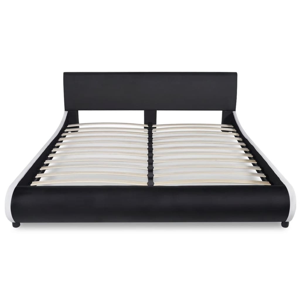 vidaXL Bed met traagschuimmatras 180x200 cm kunstleer zwart
