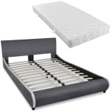 vidaXL Lit avec matelas 140 x 200 cm Cuir synthétique Gris