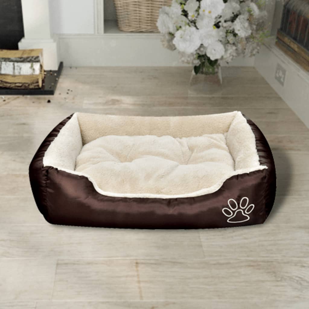 vidaXL Lettino per Cani Marrone e Beige XXXL