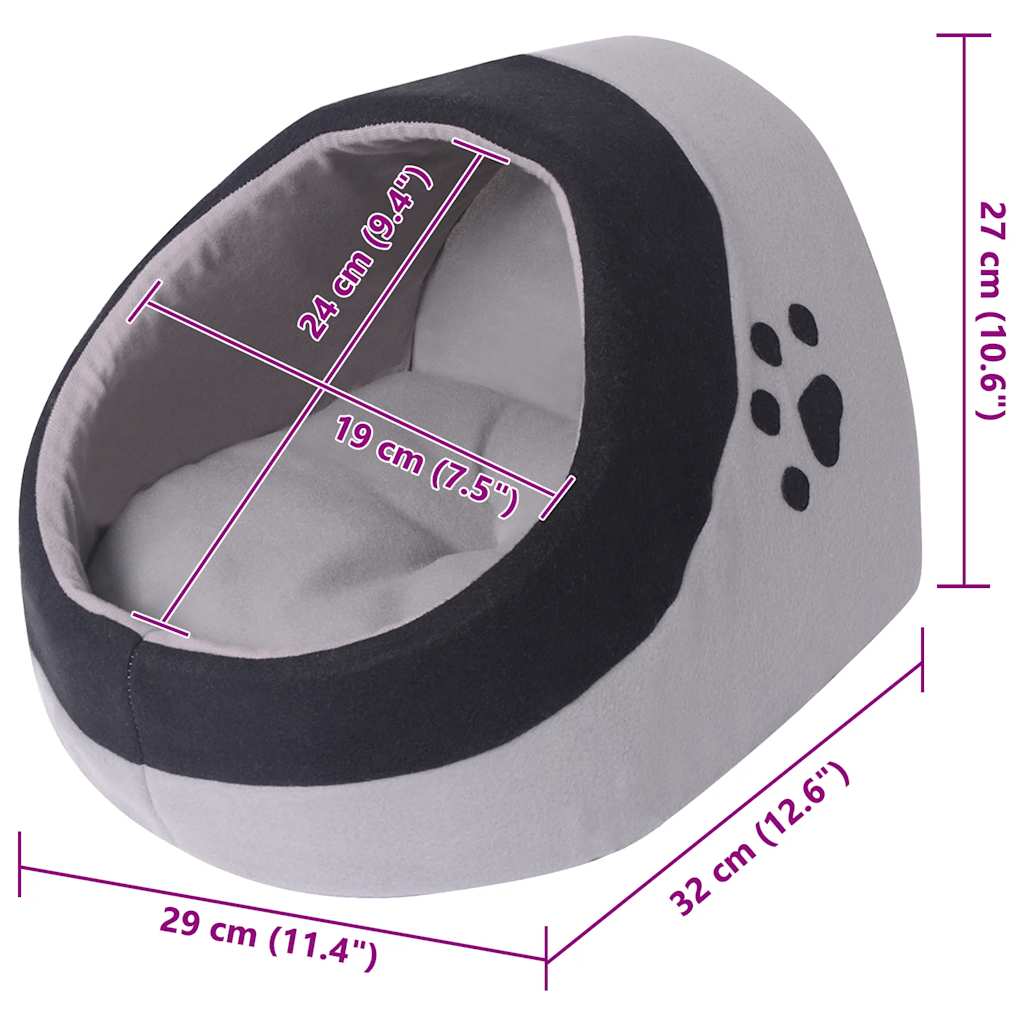 Thumbnail - vidaXL Katzenhöhle Grau und Schwarz M