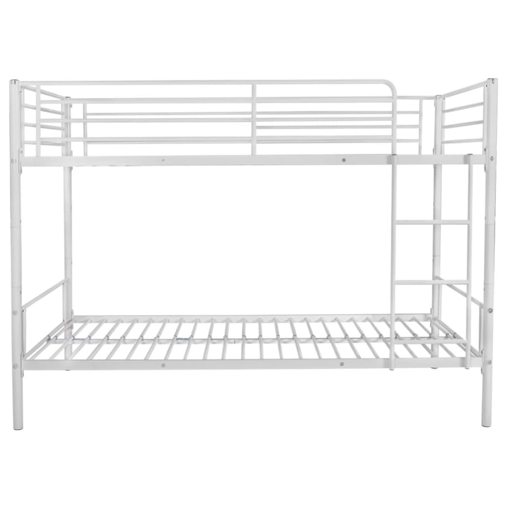 vidaXL Vaik. dviaukštės lovos rėmas, baltos sp., 90x200cm, metalas