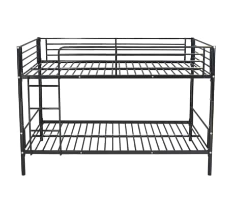 vidaXL fekete f&eacute;m emeletes gyerek&aacute;gy keret 90 x 200 cm