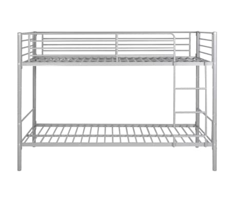 vidaXL Rám dětské poschoďové postele šedý kov 90 x 200 cm