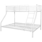 vidaXL Letto a Castello per Bambini 200x140/200x90 cm Metallo Bianco