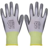 vidaXL Arbeitshandschuhe PU 24 Paar Weiß und Grau Gr. 10/XL