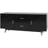 vidaXL Dressoir brillant 160 x 40 x 70 cm MDF noir