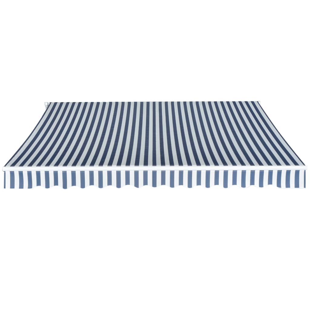 

vidaXL Luifel handmatig uitschuifbaar 350 cm blauw en wit