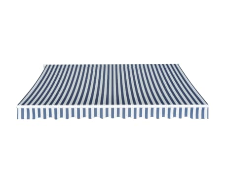 vidaXL Folding Awning Manual-Operated 350 cm Blue and White