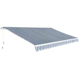 vidaXL manuāli regulējama markīze, 500 cm, zila ar baltu