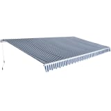 vidaXL manuāli regulējama markīze, 600 cm, zila ar baltu