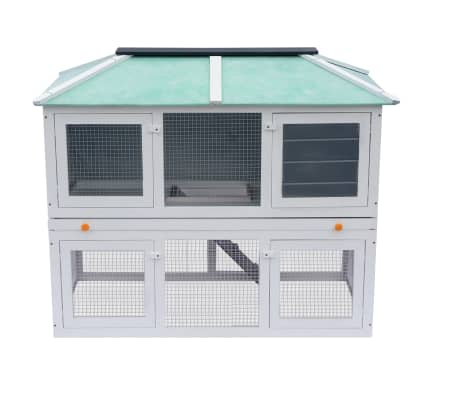 vidaXL Animal Rabbit Cage Double Floor Wood