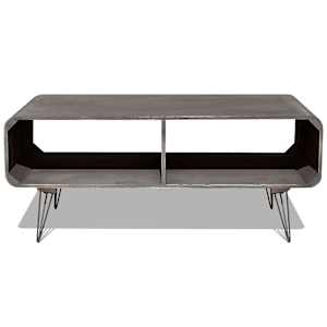 vidaXL Table basse 90x55,5x38,5 cm Bois solide de Paulownia Gris