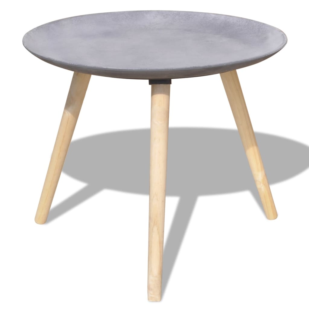 VidaXL - vidaXL Salontafel en bijzettafel set grijs 55 en 44 cm 2-dlg