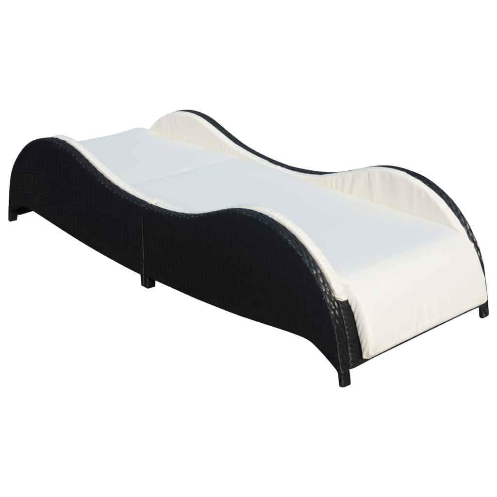 Thumbnail - vidaXL Sonnenliege mit Polsterauflage Poly Rattan Schwarz