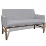 vidaXL Sofa Bench Light Gray Rubberwood