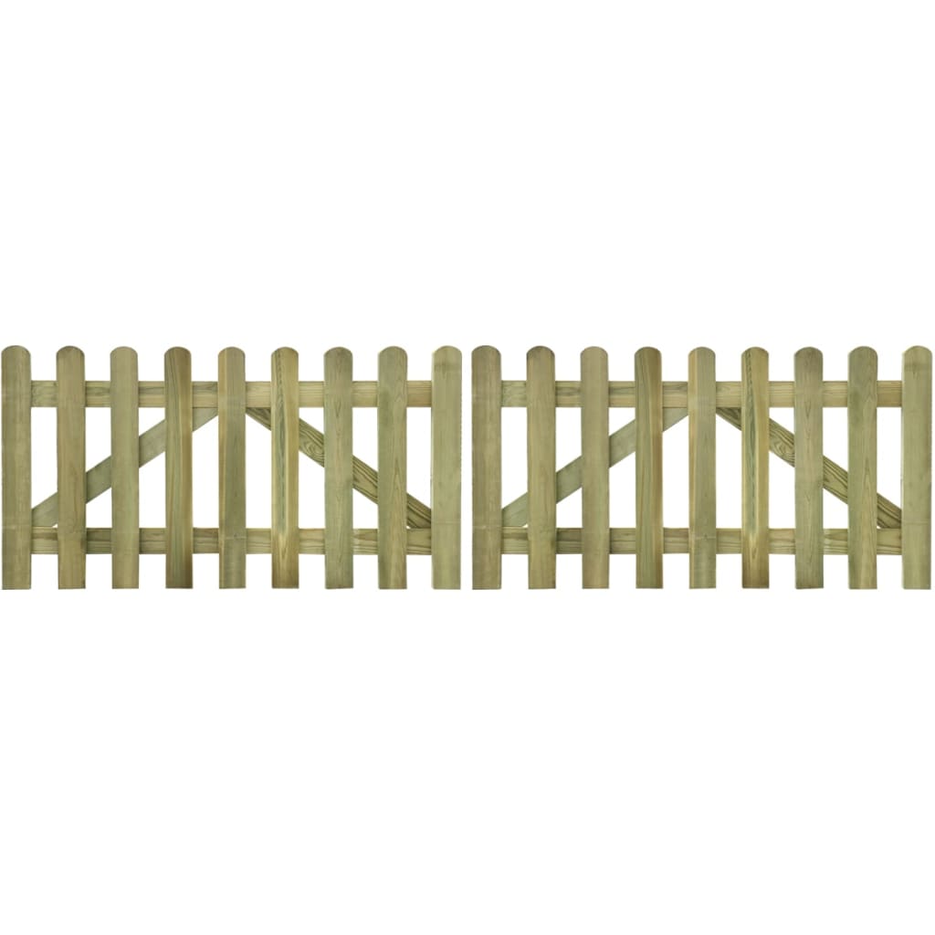 vidaXL Poartă de gard cu scânduri, 2 buc., 300 x 80 cm, lemn tratat imagine vidaxl.ro