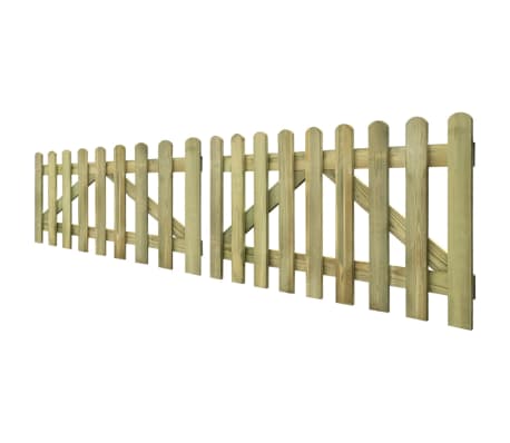 vidaXL Picket Fence Gate 2 pcs Impregnated Wood 300x80 cm