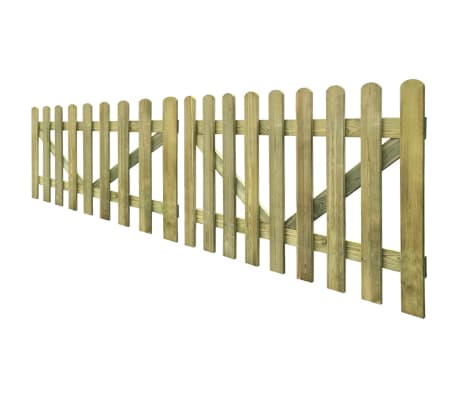 vidaXL Picket Fence Gate 2 pcs Impregnated Wood 300x100 cm