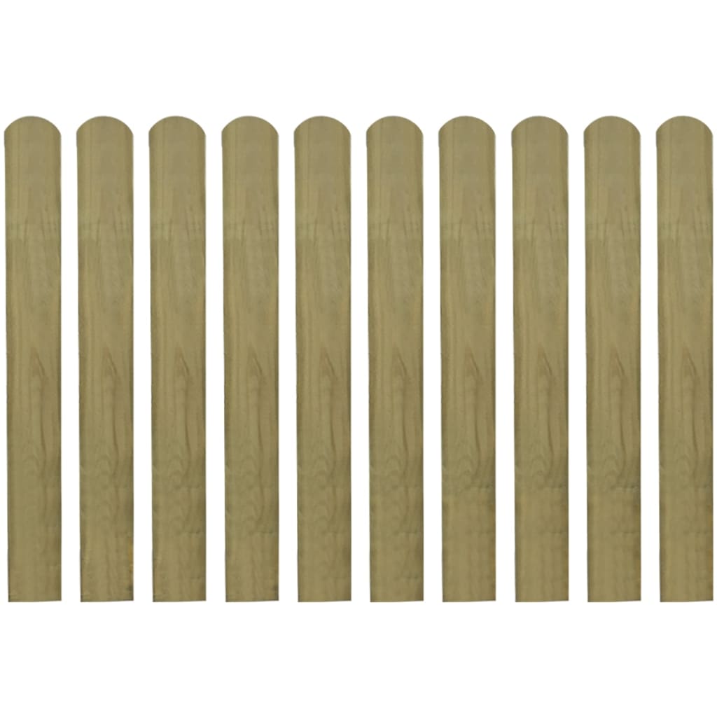 vidaXL Impregnirane ograjne letve 10 kosov lesene 80 cm