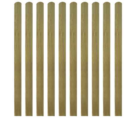 vidaXL Lattes imprégnées de clôture 10 pcs Bois 140 cm