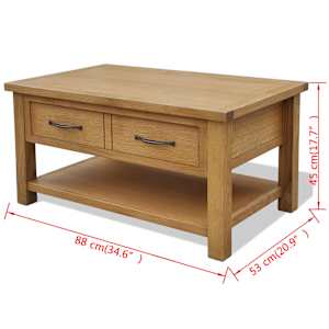 Konferenční stolek 88 x 53 x 45 cm masivní dubové dřevo - obrázek 5