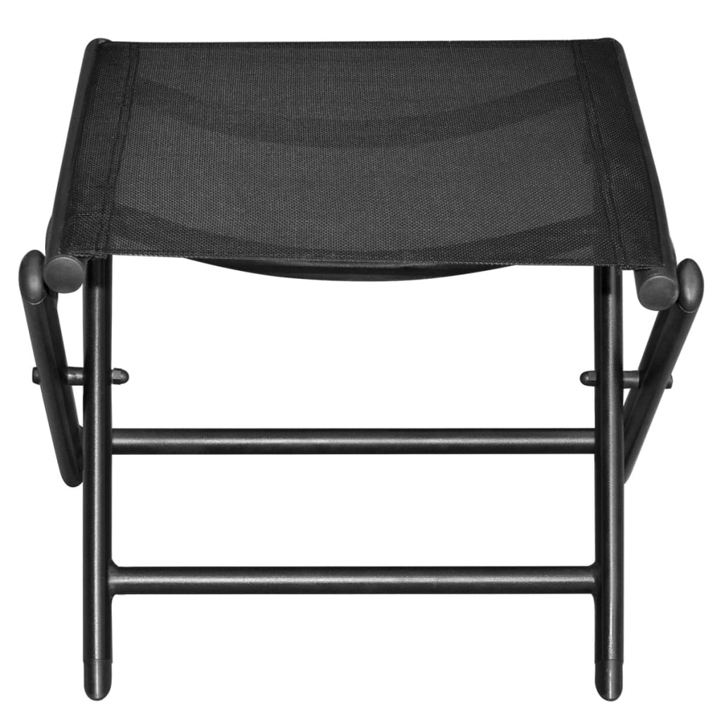 Folding Footstool Black Aluminium And Textilene VidaXL 14 width=274