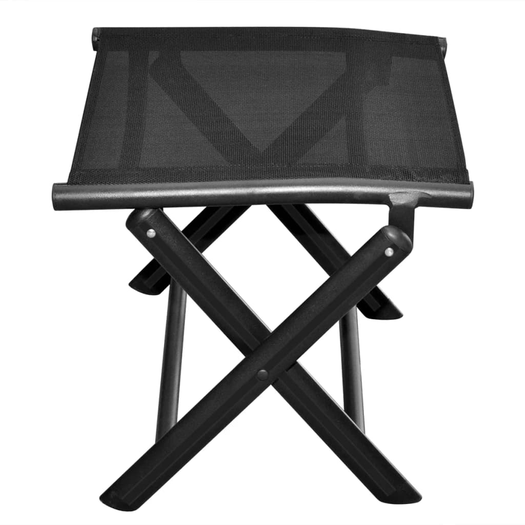 Folding Footstool Black Aluminium And Textilene VidaXL 15 width=274