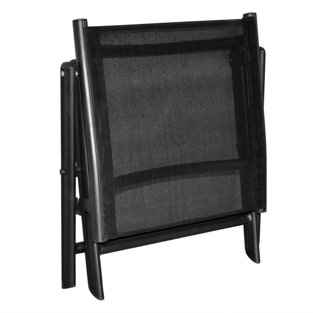 Folding Footstool Black Aluminium And Textilene VidaXL 16 width=274