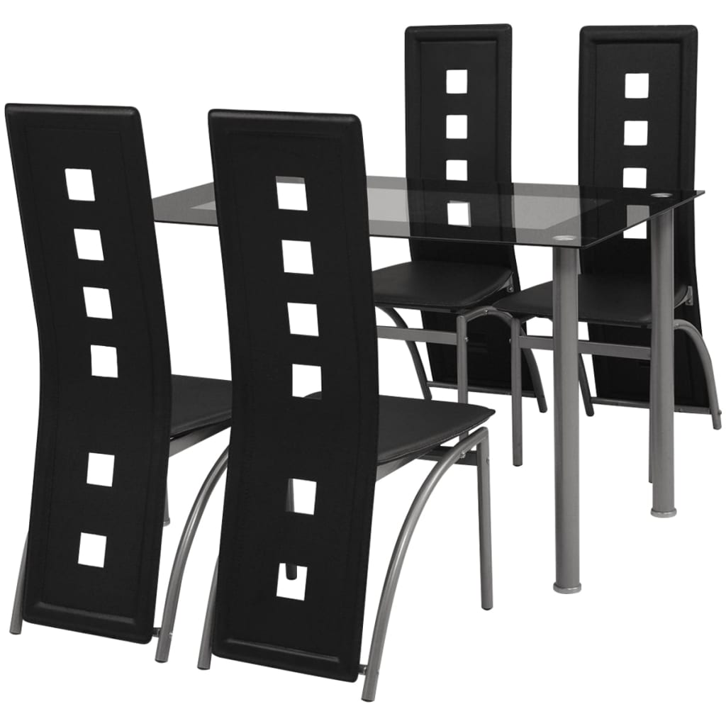 vidaXL Set mobilier de bucătărie, cinci piese, negru Bucatarie