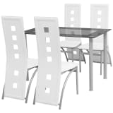 vidaXL Five Piece Dining Set White