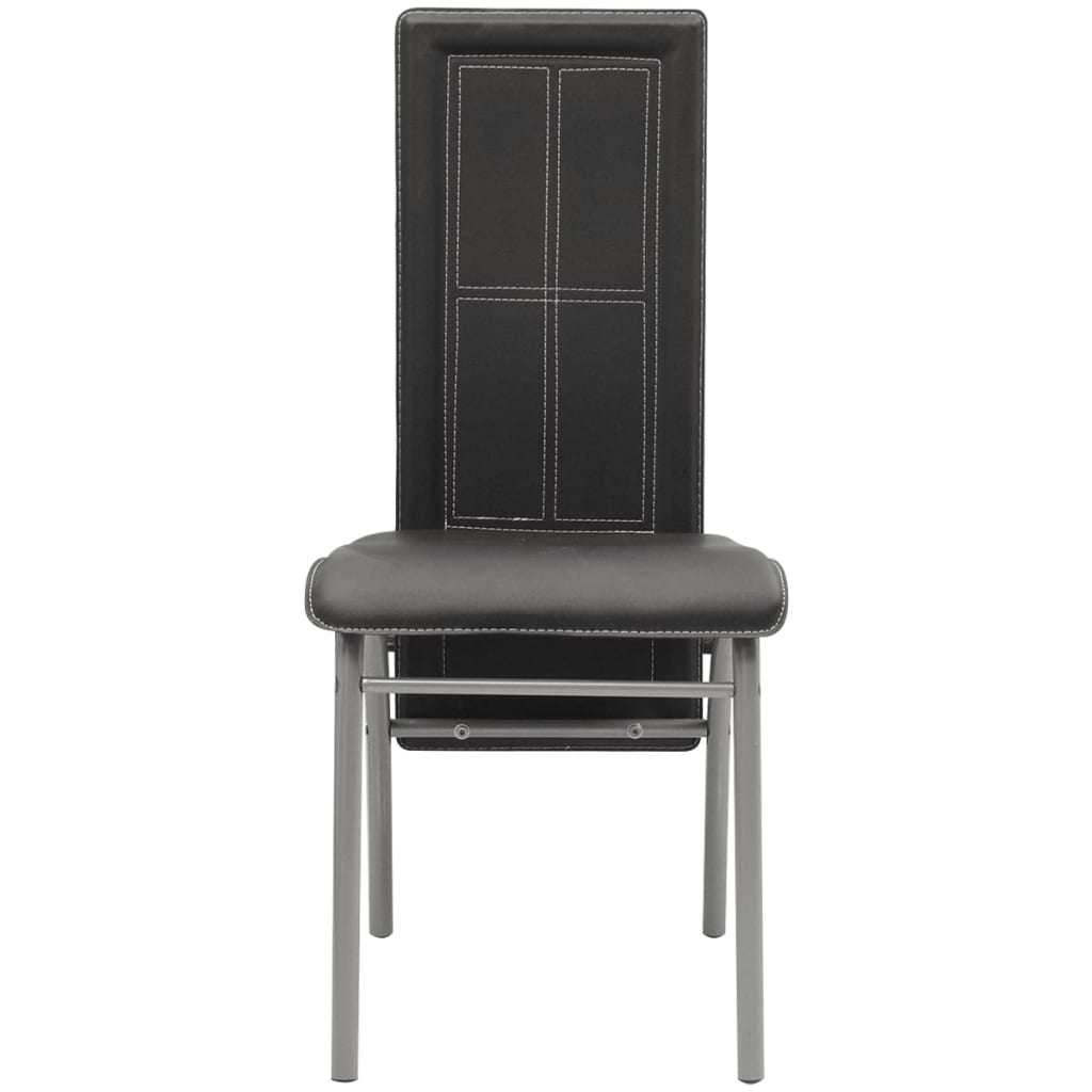 vidaXL Dining Chairs 4 pcs Black Faux Leather