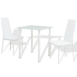 vidaXL Eetkamerset tafel en stoelen 3-delig wit