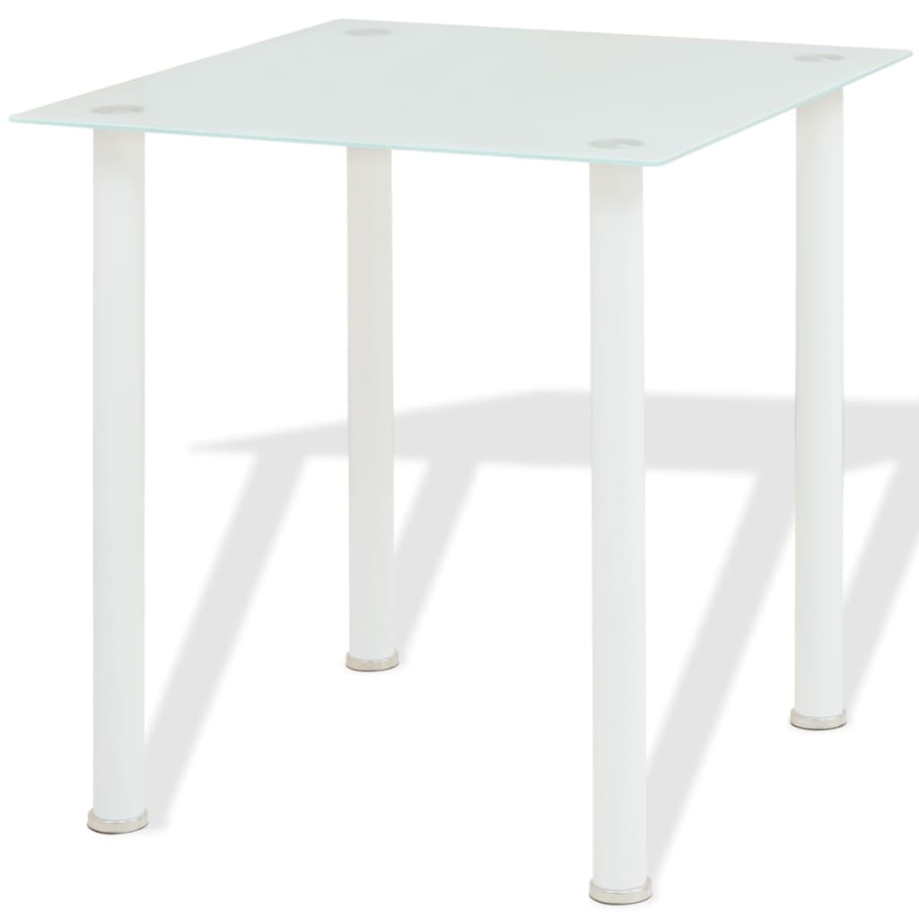 vidaXL Eetkamerset tafel en stoelen 3-delig wit