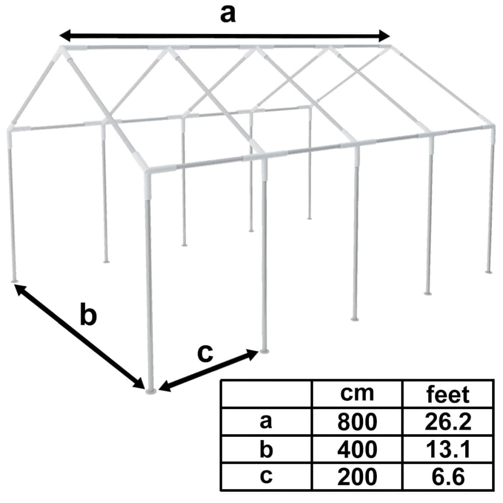 

vidaXL Frame voor partytent 8x4 m staal