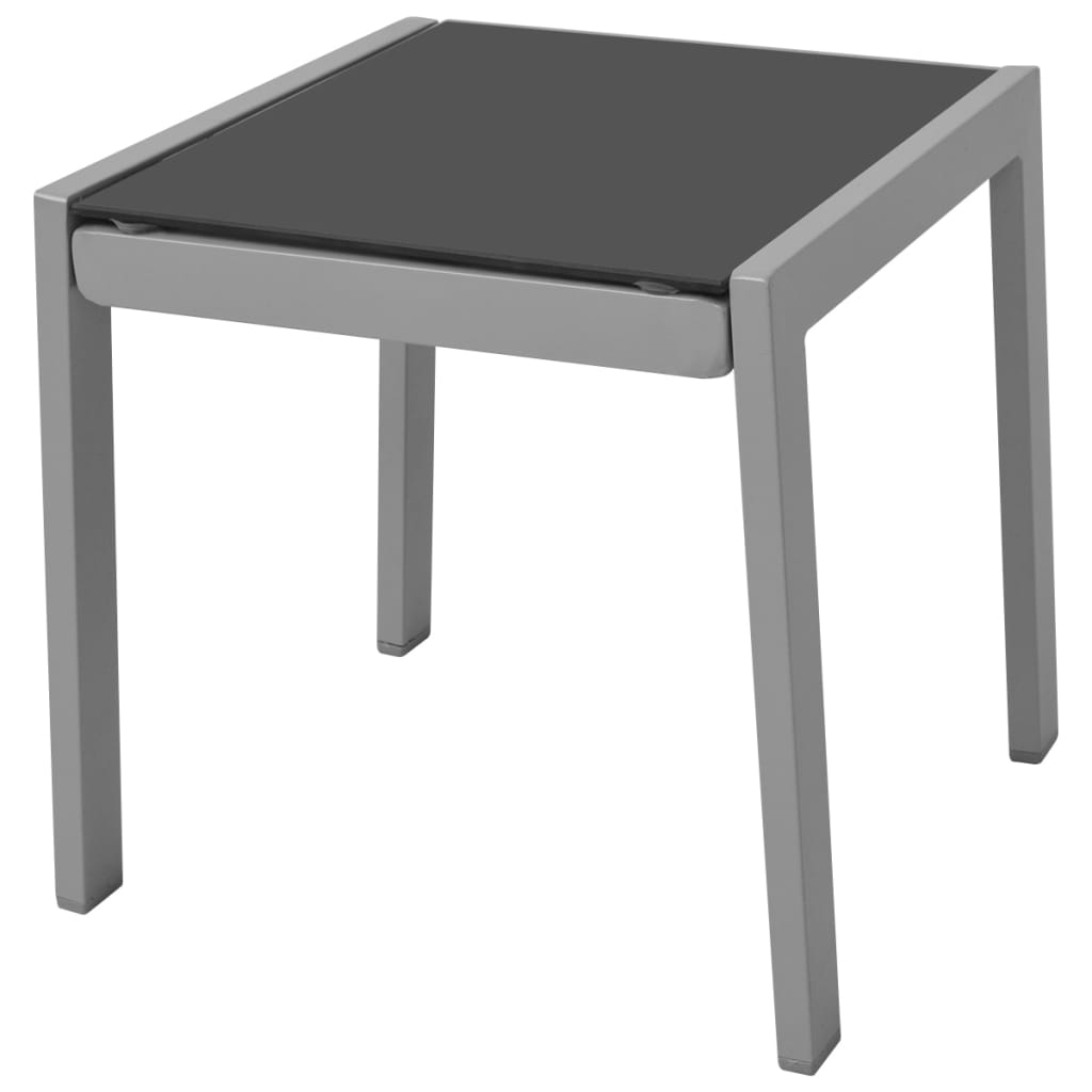 VidaXL - vidaXL Ligbedden met tafel aluminium zwart